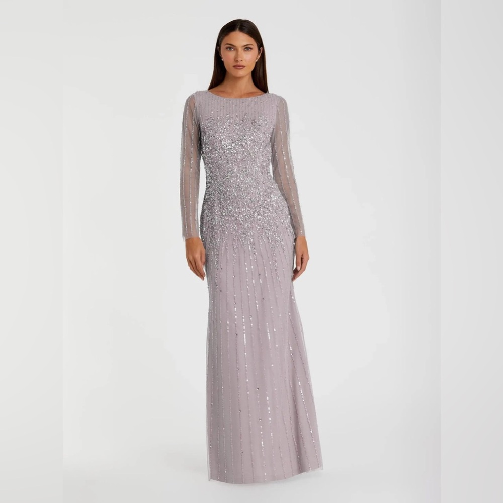 Elegant Silver Evening Gown